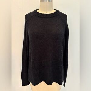 J Crew Classic Crew Knit Sweater NWT Black L/S Wool-Blend Exaggerated Rib L